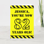 [ Thumbnail: 82nd Birthday: Fun Stencil Style Text, Custom Name Card ]