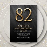 82nd Birthday Invitation