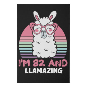 82nd Birthday Llamazing Llama 82 Year Old Birthday Faux Canvas Print