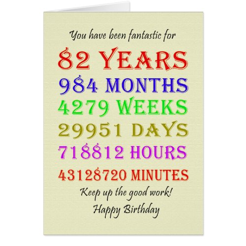 82nd Birthday Milestones