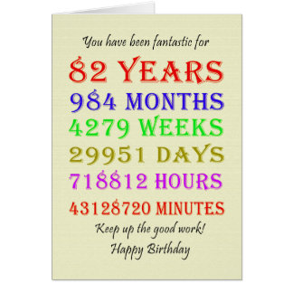 82nd Birthday Milestones Cards