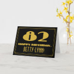 [ Thumbnail: 82nd Birthday: Name + Art Deco Inspired Look "82" Card ]