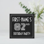 [ Thumbnail: 82nd Birthday Party: Art Deco Style W/ Custom Name Invitation ]