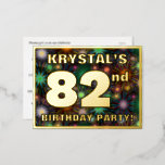 [ Thumbnail: 82nd Birthday Party: Bold, Colorful Fireworks Look Postcard ]