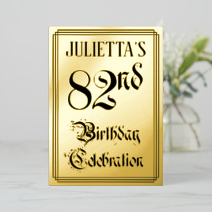 82nd Birthday Party — Elegant Script + Custom Name Foil Invitation
