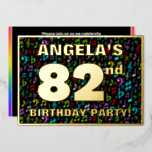 [ Thumbnail: 82nd Birthday Party — Fun, Colorful Music Symbols Invitation ]