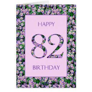 82nd Birthday Purple Daisies Cards