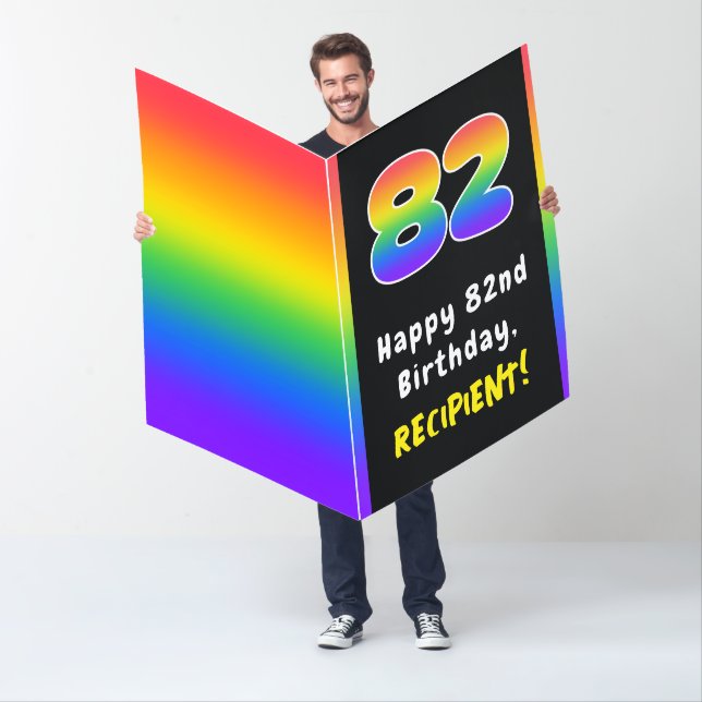 82nd Birthday: Rainbow Spectrum # 82, Custom Name Card (In Situ)