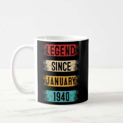 82nd Birthday Retro Vintage Legend Since January 1 Coffee Mug