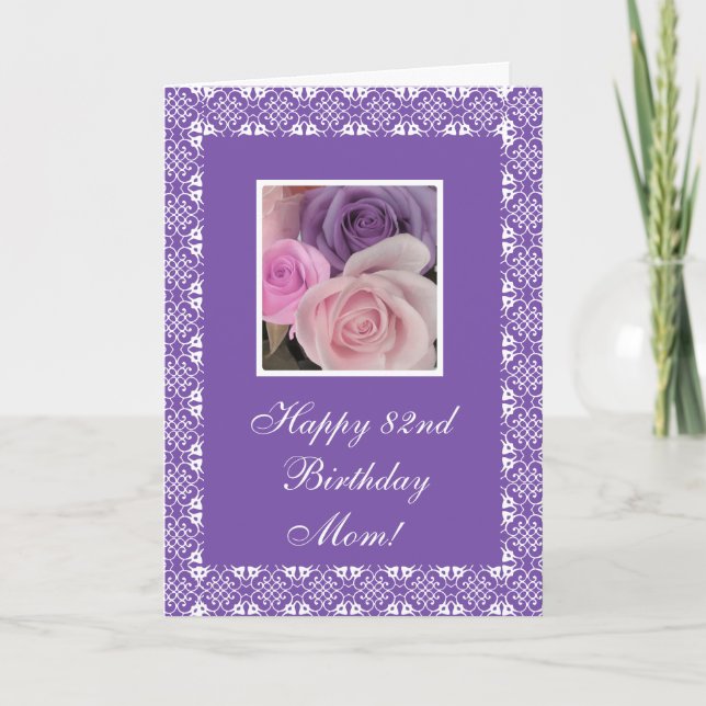 82nd birthday roses card (Front)