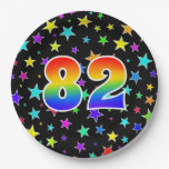 [ Thumbnail: 82nd Event: Bold, Fun, Colorful Rainbow 82 Paper Plates ]