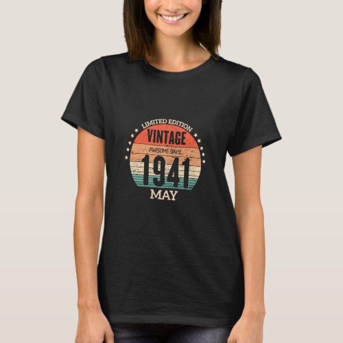 82th Birthday  Awesome Since May 1941 82 Year Old  T_Shirt