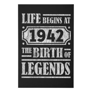 83 Year Old 1942 Birth Of Legend 83rd Birthday Faux Canvas Print