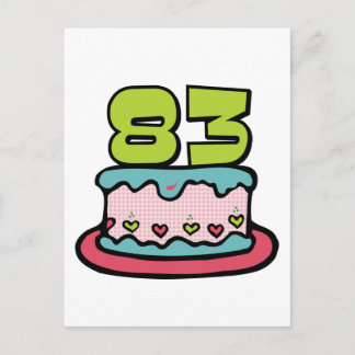 83 Year Old Birthday Cake Postcard