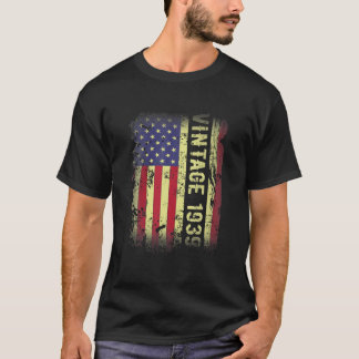 83 Year Old Gifts Vintage 1939 American Flag 83Rd T-Shirt
