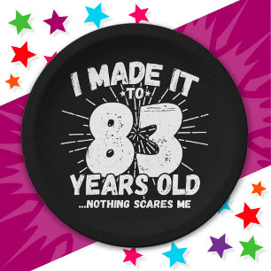 83 Year Old Sarcastic Meme Funny 83rd Birthday Paper Plates