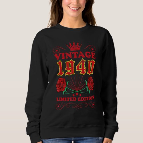 83 Year Old Vintage 1940 83rd Men Women 83rd Birth Sweatshirt