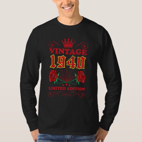 83 Year Old Vintage 1940 83rd Men Women 83rd Birth T_Shirt