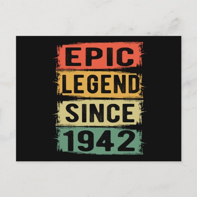 83 Years Old Bday 1942 Epic Legend 83rd Birthday Postcard (Front)