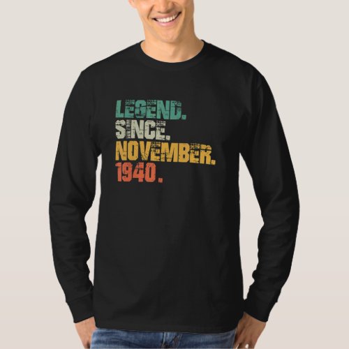 83 Years Old Outfit 83rd Birthday Legend Since Nov T_Shirt