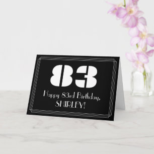 83rd Birthday: Art Deco Inspired Look "83" & Name Card