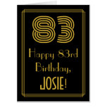 [ Thumbnail: 83rd Birthday: Art Deco Inspired Look “83” + Name Card ]