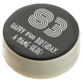 83rd Birthday - Art Deco Inspired Look "83", Name Chocolate Covered Oreo (Angled)