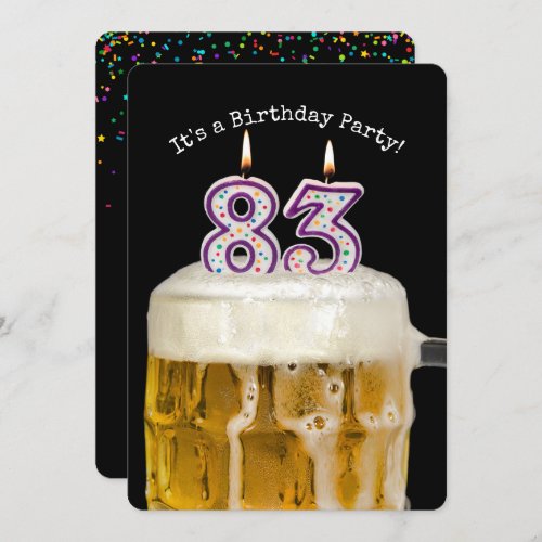 83rd Birthday Beer Party Invitation