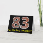 [ Thumbnail: 83rd Birthday - Brick Wall Pattern "83" W/ Name Card ]
