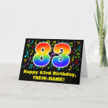 [ Thumbnail: 83rd Birthday: Colorful Music Symbols & Rainbow 83 Card ]