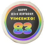 [ Thumbnail: 83rd Birthday: Colorful Rainbow # 83, Custom Name ]