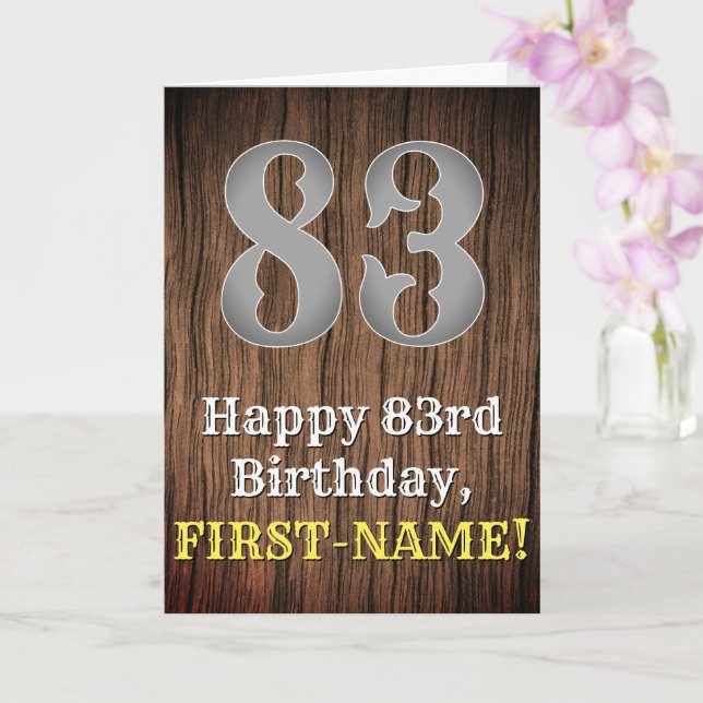 83rd Birthday: Country Western Inspired Look, Name Card (Orchid)