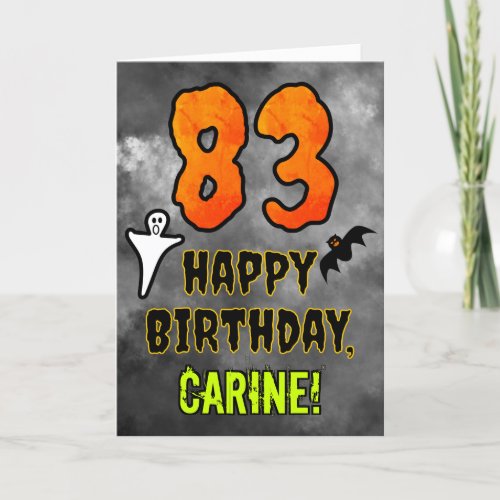 83rd Birthday Eerie Halloween Theme  Custom Name Card