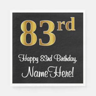 83rd Birthday ~ Elegant Luxurious Faux Gold Look # Napkins
