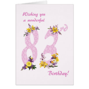83rd Birthday Flower Decorated Numbers