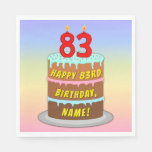 [ Thumbnail: 83rd Birthday: Fun Cake and Candles + Custom Name Napkins ]