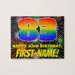 [ Thumbnail: 83rd Birthday: Fun, Colorful Celebratory Fireworks Jigsaw Puzzle ]