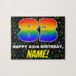 [ Thumbnail: 83rd Birthday — Fun, Colorful Music Symbols & “83” Jigsaw Puzzle ]