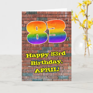 83rd Birthday: Fun Graffiti-Inspired Rainbow 83 Card
