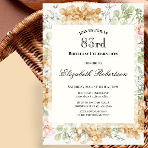 83rd Birthday Invitation in Elegant Autumn Colors