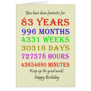 83rd Birthday Milestones Cards