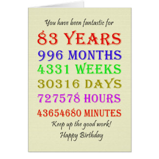83rd Birthday Milestones Cards