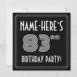 [ Thumbnail: 83rd Birthday Party: Art Deco Style W/ Custom Name Invitation ]