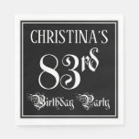 [ Thumbnail: 83rd Birthday Party — Fancy Script + Custom Name Napkins ]