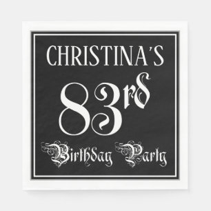 83rd Birthday Party — Fancy Script + Custom Name Napkins