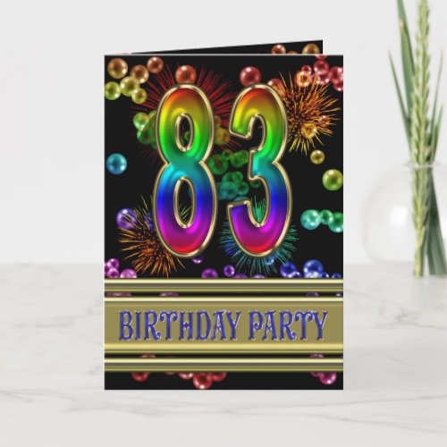 83rd Birthday party Invitation