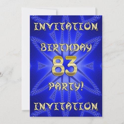 83rd Birthday party invitation