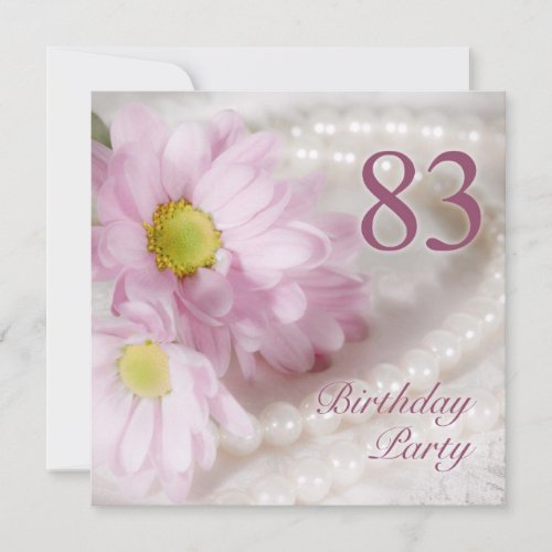 83rd Birthday party invitation with daisies