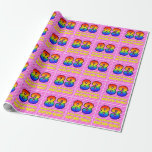[ Thumbnail: 83rd Birthday: Pink Stripes & Hearts, Rainbow # 83 Wrapping Paper ]