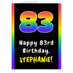 [ Thumbnail: 83rd Birthday: Rainbow Spectrum # 83, Custom Name Card ]